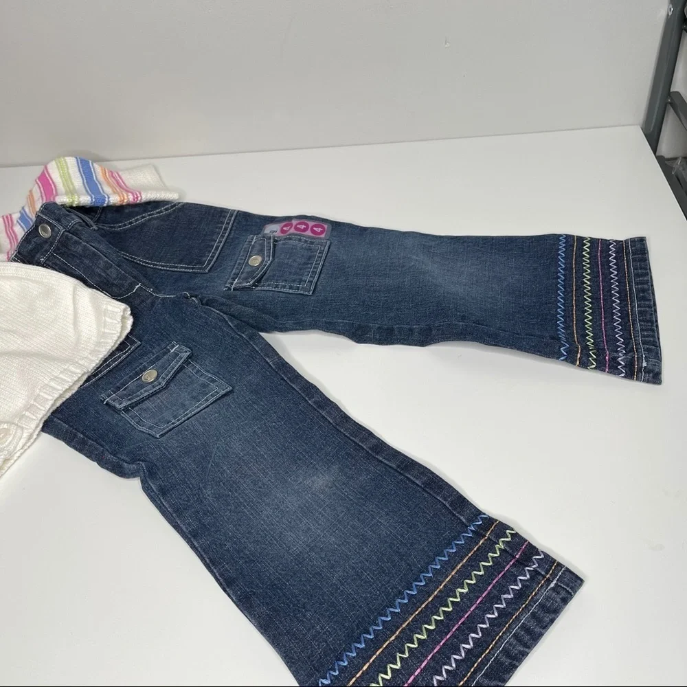 Gymboree button down sweater and jeans